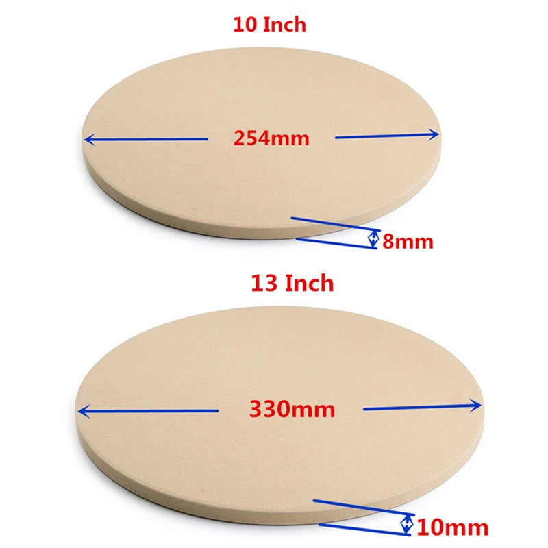 10 & 13 inch Pizza Stone for Cooking Baking Grilling -13 Inch Extra Thick - Pizza Tools for Oven and BBQ Grill Bakeware Kitchen