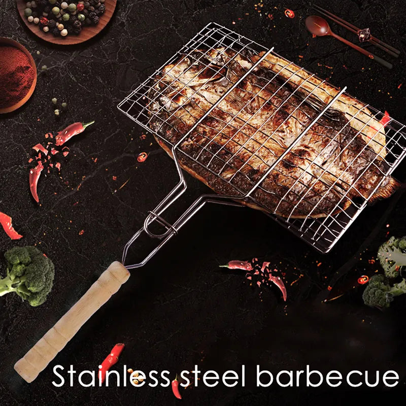 C2 BBQ Non-Stick Grilling Basket Grill Heat Resistant Grill Sheet Liner Mesh Mat Meat Vegetable Steak Picnic Party Barbecue Tool