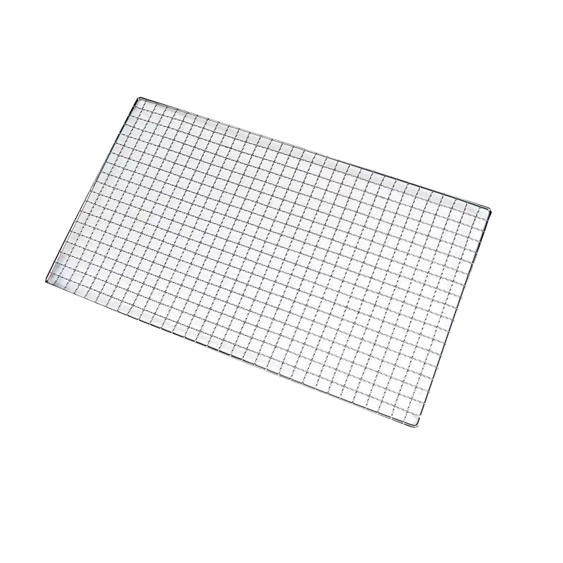 Stainless Steel Barbecue Net Rectangular Thickened Outdoor Barbecue Double-Edged Fine-Toothed Comb Drying round Encryption Mesh Plate Curtain Grid