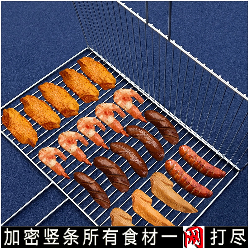 Barbecue Clip Grilled Fish Clip Stainless Steel Thickened Household Professional Commercial Large and Small Size Barbecue Wire Stainless Steel Non-Stick