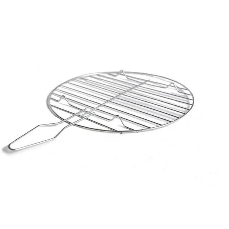 Fish Grilling Basket Circular Barbecue Net  Metal Handle Barbecue Grill Mesh Rack Portable  Barbecue Outdoor Tool Accessories