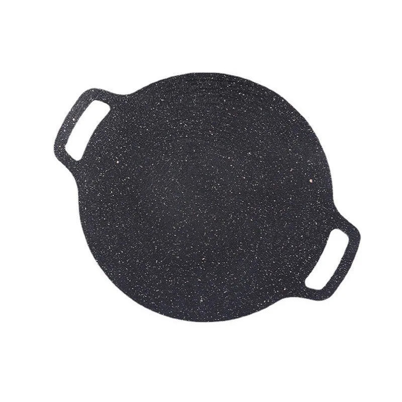 Grill Pan Korean Round Non-Stick Barbecue Plate Outdoor Travel Camping BBQ Frying Pan Barbecue Accessories