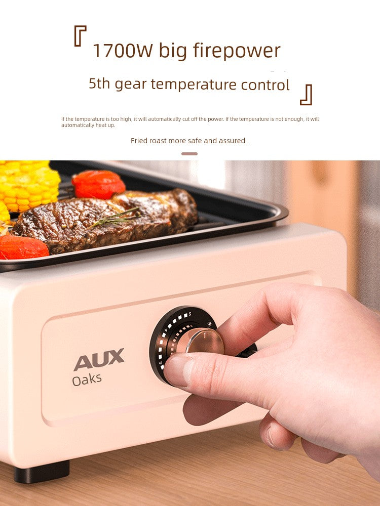 Aux Household Electric Baking Pan Smokeless Indoor Rack Meat Roasting Pan Electric Oven Multi-Functional Electric Barbecue Grill Kebabs Frying Oven