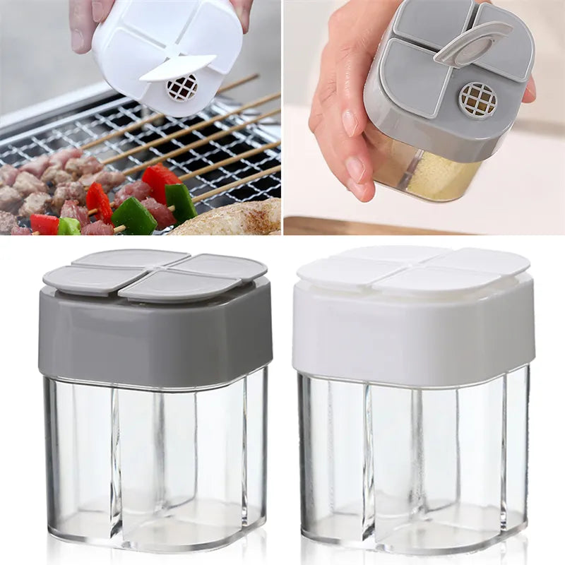 4 In 1 Camping Hiking Seasoning Jar Outdoor Cooking Grill BBQ Spice Dispenser Camping Supplies Cookware Equipment Accsesories