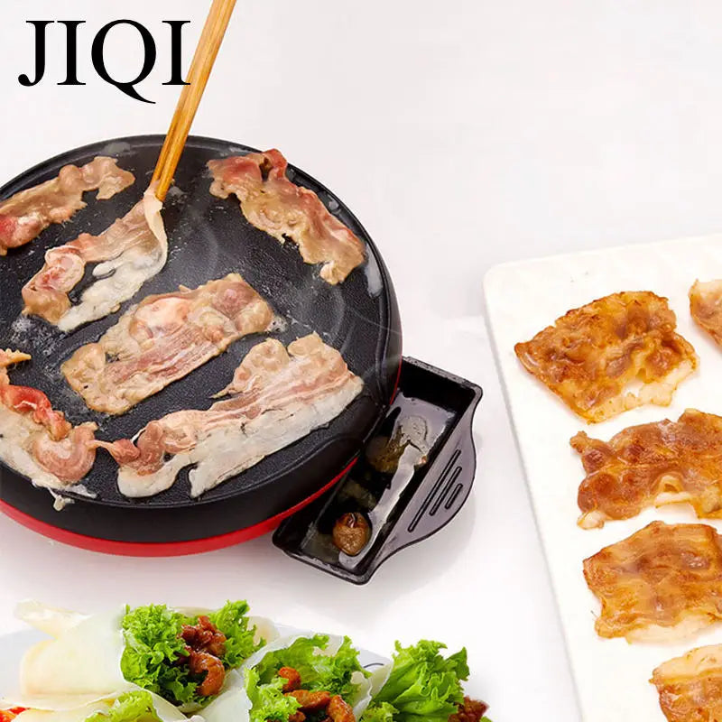 Non-stick Electric Crepe Maker Multifunctional Pizza Srping Roll Pancake Baking Pan BBQ Grills Smokeless Grillers Oil Drip pan