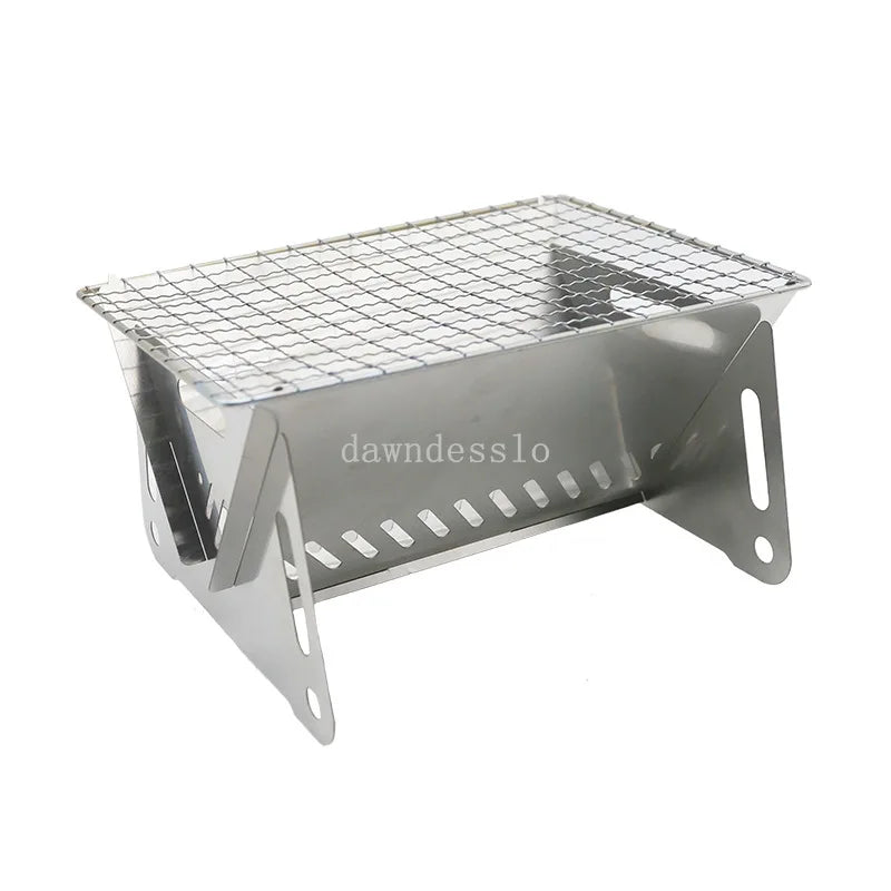 Outdoor Picnic Portable Folding Stove Camping Equipment Stainless Steel Incinerator Grill Mini BBQ Charcoal Stove
