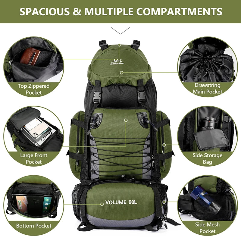 90L Tactical Camping Backpacks Military Bag For Men Women Backpack Large Capacity Army Back Pack Travel Bags mochila hombre
