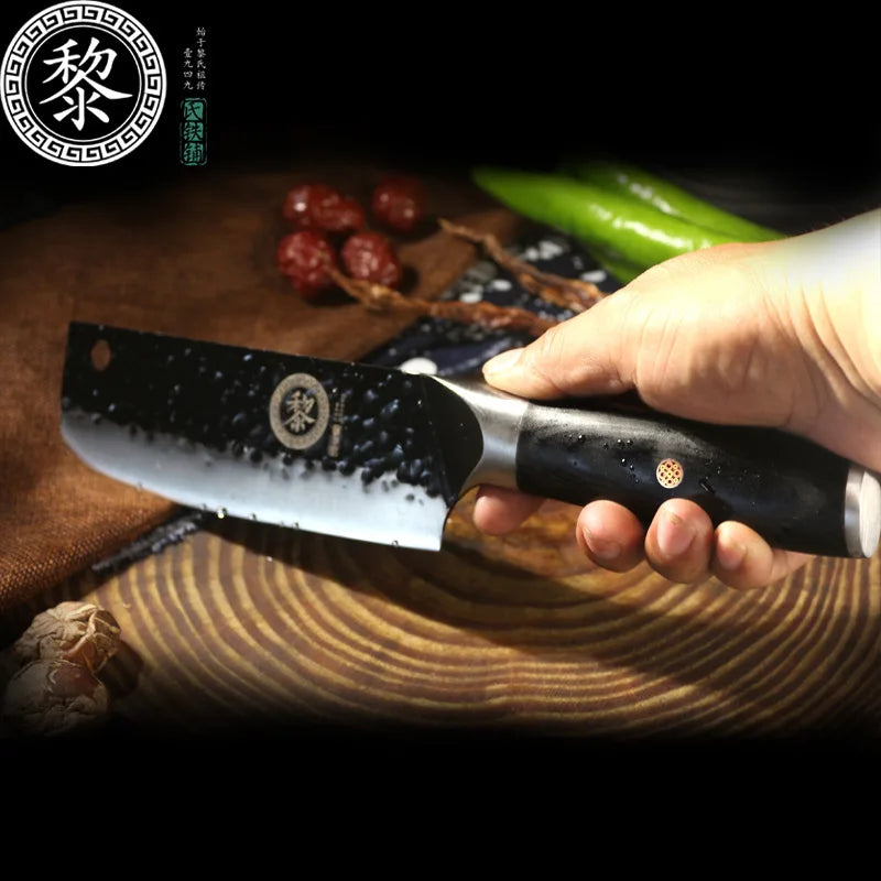 50Cr15mov Japanese Steel Chef Knives 3mm Blade Stainless Steel Nakiri Slicing Knife Sets Forged Kirtchen Cooking Knives cleaver